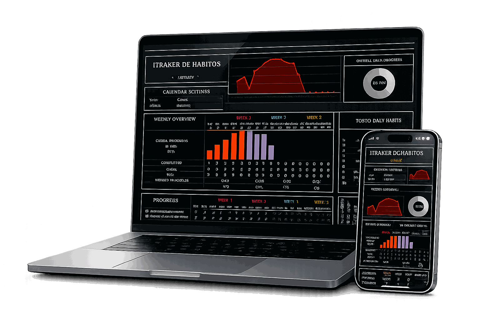 Orion Habit Console en laptop y iPhone