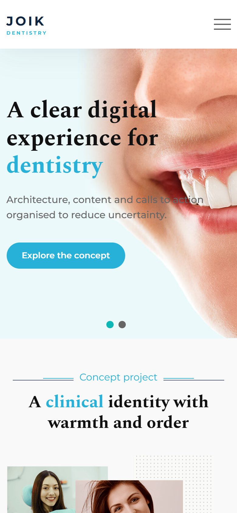 Dentistry concept shown on a phone