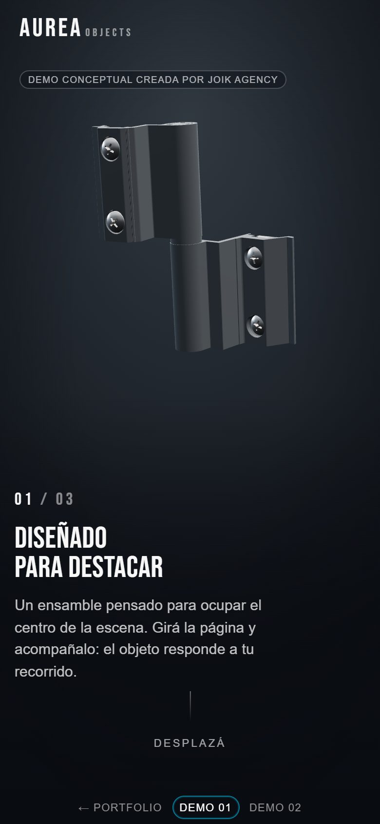 Experiencia de producto 3D vista en un teléfono