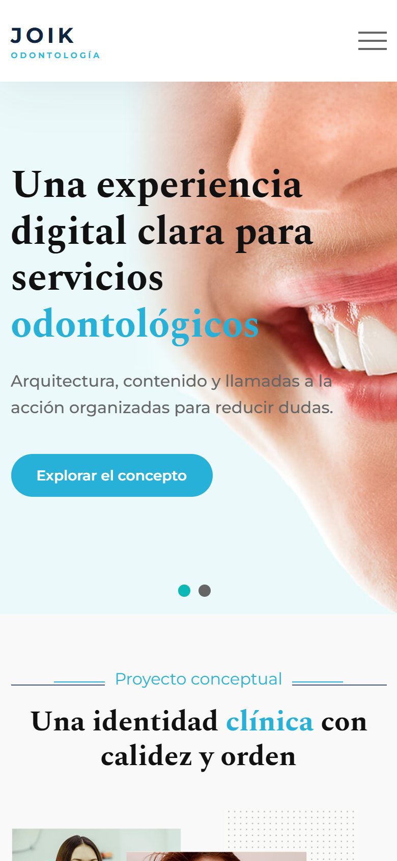 Concepto odontológico visto en un teléfono
